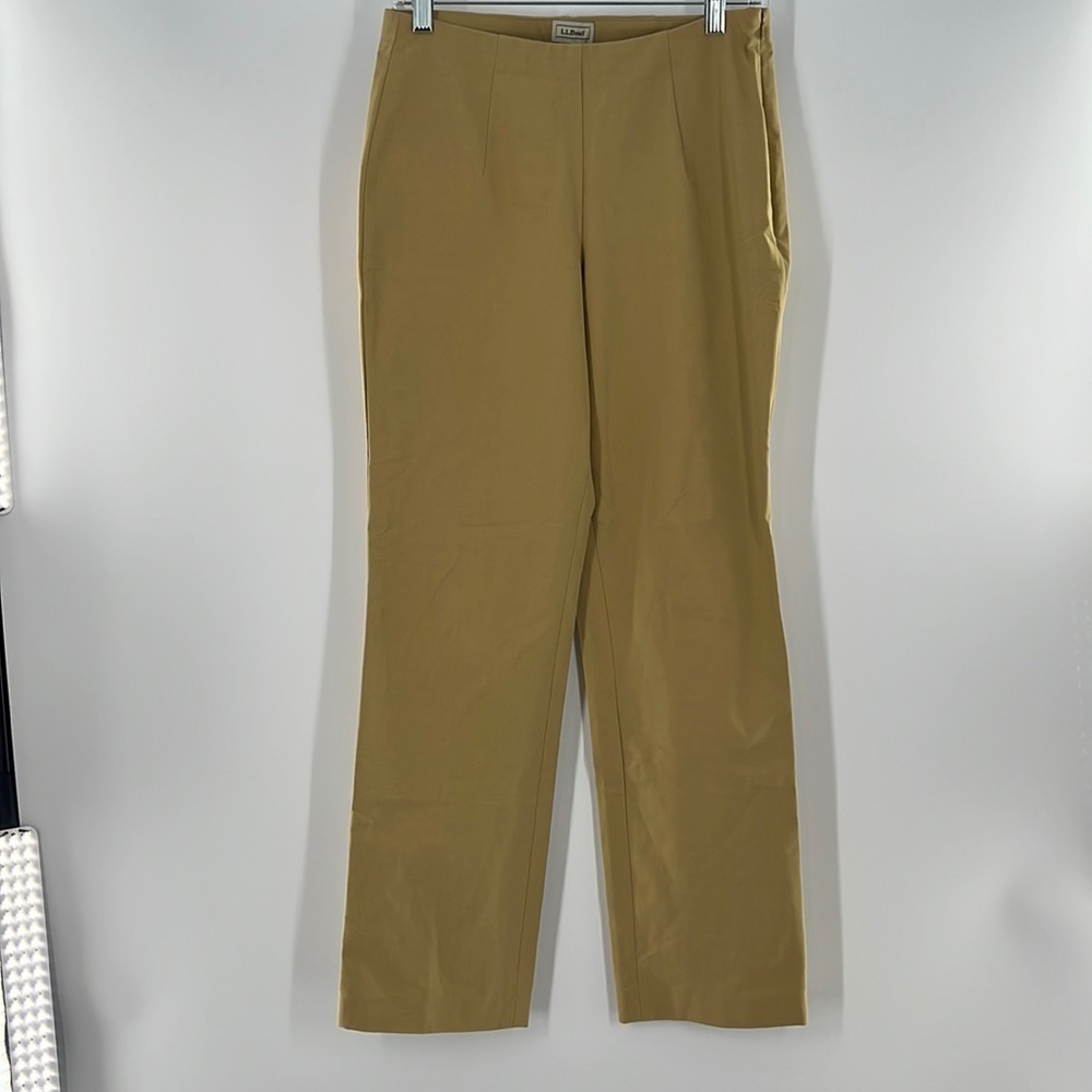 LL BEAN SIDE ZIP ANKLE TAN PANTS SIZE 6